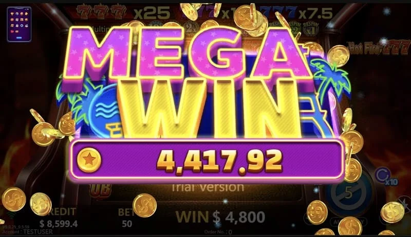 Hot Fire 777 - დიდი მოგება Prize Line-ზე